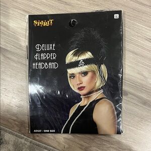 Spirit Halloween Black Feather Flapper Headband
